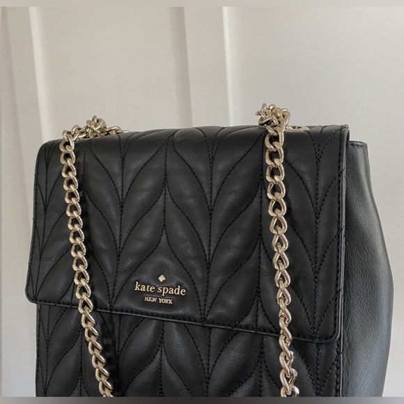 Kate Spade Brayden Briar Lane Quilted Black Leather Backpack Crossbody EUC $498 - Picture 13 of 16